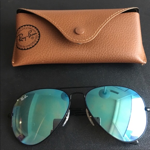 Ray-Ban Accessories - Blue Reflective Ray-Ban Aviator Sunglasses